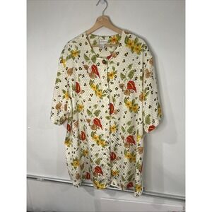 VTG Maggie Barnes Womens Floral Print Button Up Top size 30W
